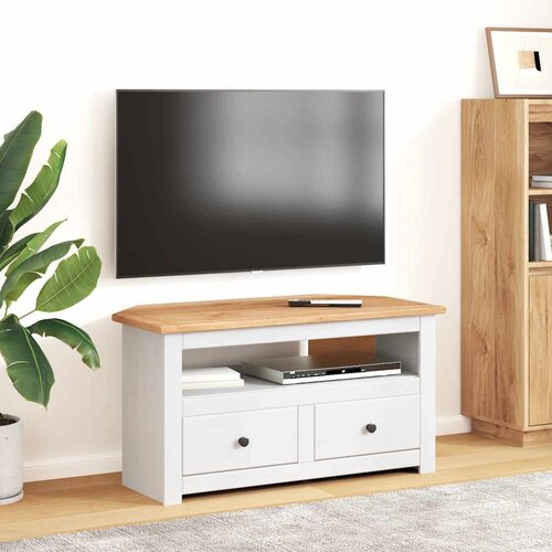  Kutni TV ormarić od borovine bijeli 93x49x49 cm Panama Range Cijene