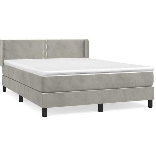 Maison Chic Box spring postelja - Vzmetna postelja z vzmetnico svetlo siv 140x190 cm žamet SL2340, (21904654) Cene