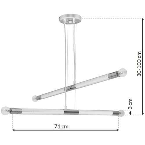  Viseći luster na sajli BASTONE WHITE 4xE14/40W/230V Slike