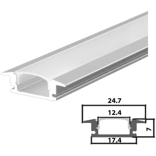  Set aluminijumski profil za LED trake 1m 24.7x7 LPR-508/1-SET Cene
