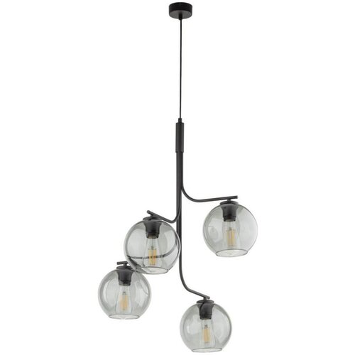  Luster na sajli CESAR 4xE27/15W/230V crna/zadimljeno-siva Cene