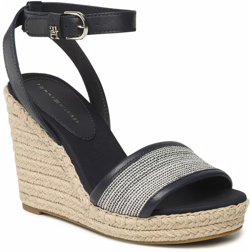 Tommy Hilfiger Espadrile Th Woven High Wedge FW0FW07344 Space Blue DW6