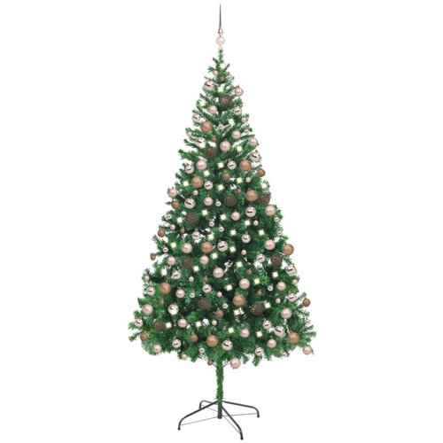 vidaXL umjetno božićno drvce LED s kuglicama 210 cm 910 grana Cijene