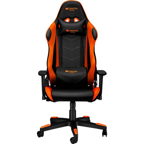Canyon Deimos GС-4 Gaming chair, PU leather, Original foam and Cold molded foam, Metal Frame, Top gun mechanism, 90-165 dgree, 3D armrest, Class 4 gas lift, Nylon 5 Stars Base, 60mm PU caster, black+Orange. Cijene