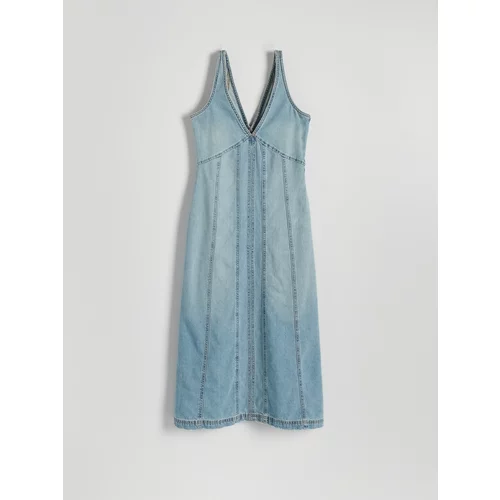 Reserved - Midi haljina od trapera - plava