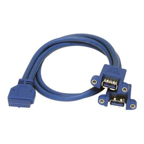 StarTech.com USB3SPNLAFHD adapter za promjenu tipa priključka kabela 2 x USB A IDC Plavo Cene