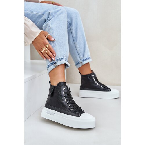 Boto Women's High Top Sneakers On Platform Black Averira Cene