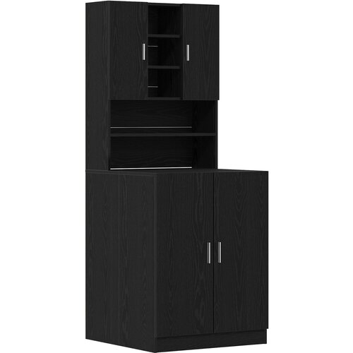 vidaXL omare za pralne stroje 2 kosi črn hrast 70.5x71.5x181.5 cm, omara za pralni stroj - črn hrast - 70.5x71.5x91.5 cm Cene