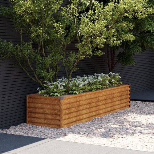 vidaXL Vrtna visoka greda 194x50x36 cm corten jeklo Cene