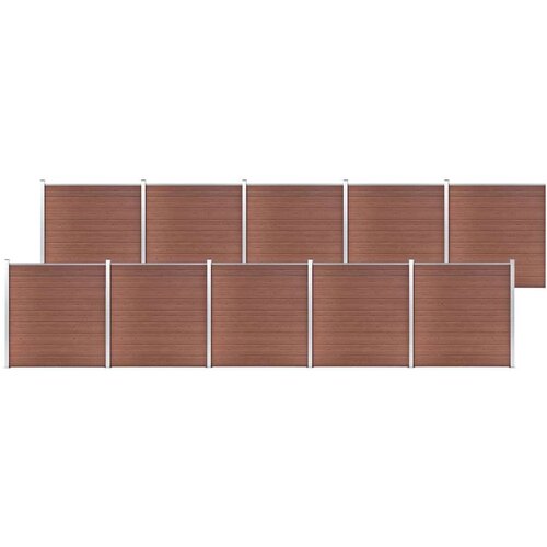 vidaXL vrtna ograda WPC 1737 x 186 cm smeđa Cene