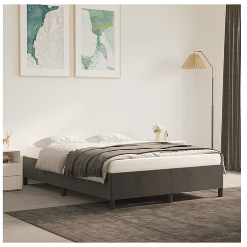  Posteljni okvir temno siv 140x190 cm žamet Cene