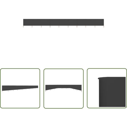  The Living Store 9-panelni vetrobran tkanina 1200x120 cm antraciten - Vetrobran, (21743568) Cene