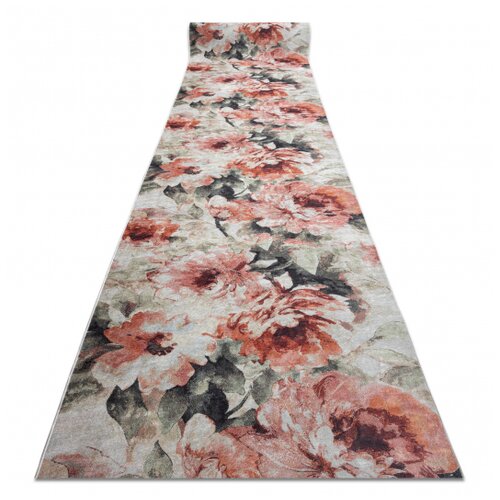 RugsX Tekač gumiran LOTUS BOUQUET 52900 Rože bež / roza pralna protizdrsna 60 60x650 cm, (5000174250) Cene