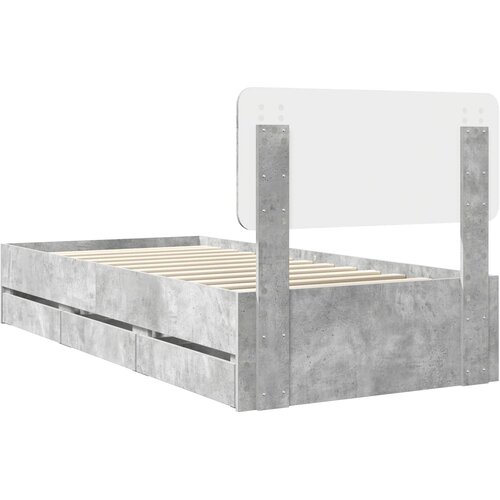 Krevetna konstrukcija s ladicama Betonsko Siva 75 x 190 cm Slike