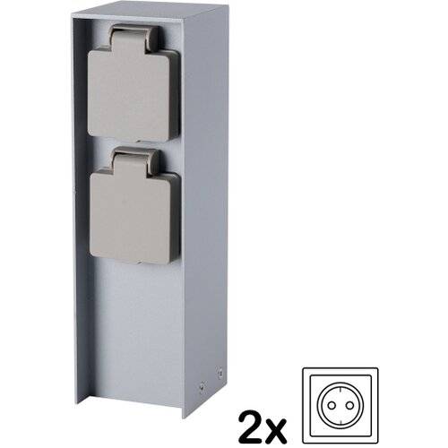 Brilagi Spoljni stub za utičnice PILLAR 2Z SCHUKO 230V IP44, srebrne boje Slike