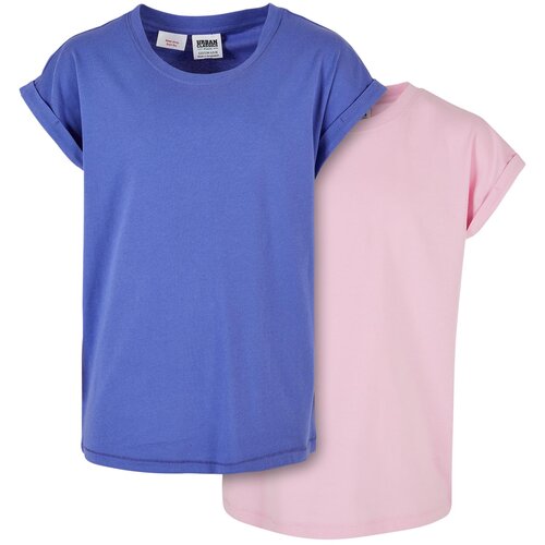 Urban Classics Kids girls organic extended shoulder tee 2-Pack purpleday/girlypink Slike