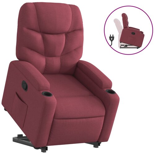 Maison Chic Naslanjač - Relax naslanjač s funkcijo vstajanja vinsko rdeče blago, (22040412) Slike