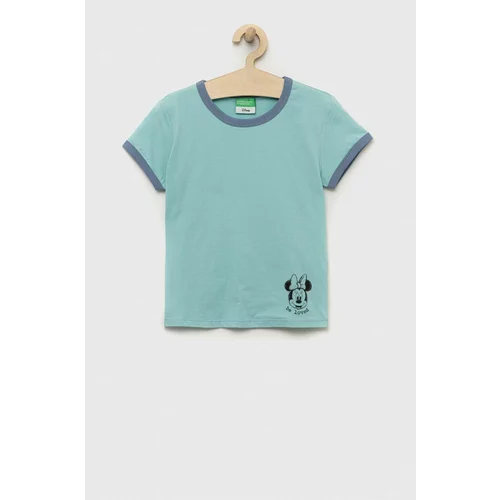 United Colors Of Benetton Dječja pamučna majica kratkih rukava boja: tirkizna