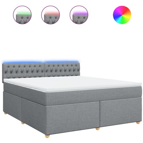 Maison Chic Box spring postelja - Vzmetna postelja z vzmetnico svetlo siva 180x200 cm blago SL4444, (21906127) Cene