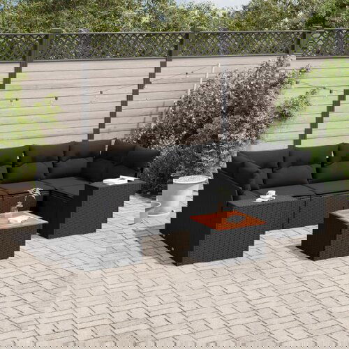 vidaXL 8-dijelni set vrtnih sofa od poliratana s jastucima crni Cijene