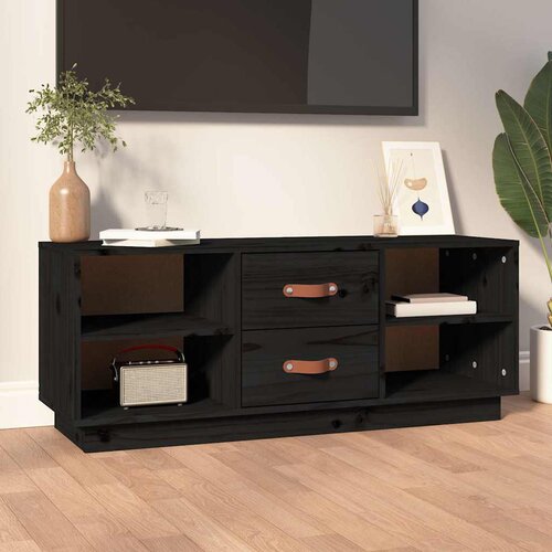 TV ormarić crni 100x34x40 cm od masivne borovine Cene