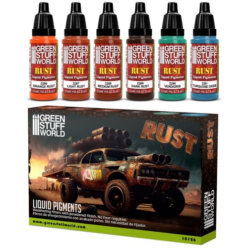 Green Stuff World Liquid Pigments Rust Set 6x17ml | Set tečnih pigmenata Rust 6x17ml Slike