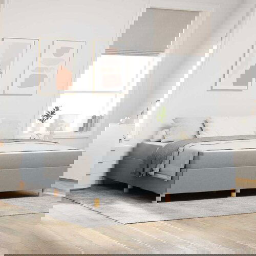 vidaXL Postelja z vzmetnico Svetlo siva in Bela 180 x 200 cm blago Cene