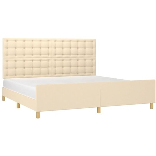  Okvir za krevet bez madraca krem 200x200 cm od tkanine Slike