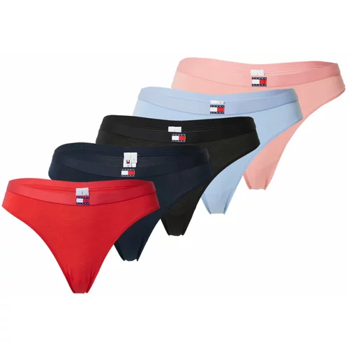 Tommy Hilfiger Underwear Tanga gaćice golublje plava / ružičasta / crvena / crna