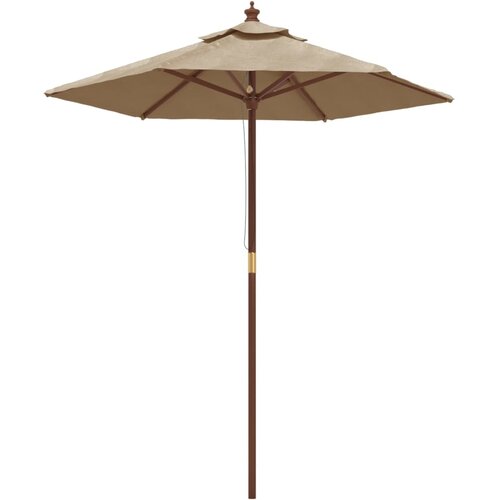  Vrtni suncobran s drvenim stupom smeđesivi 196 x 231 cm Slike