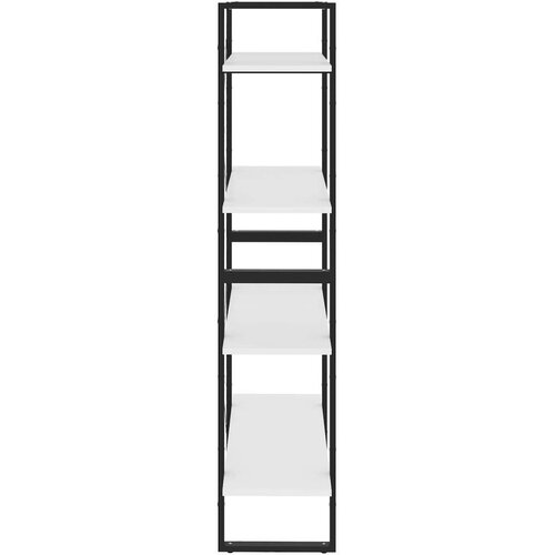  Knjižna omara 4-nadstropna bela 80x30x140 cm iverna plo&amp;scaron;ča, (20620405) Slike