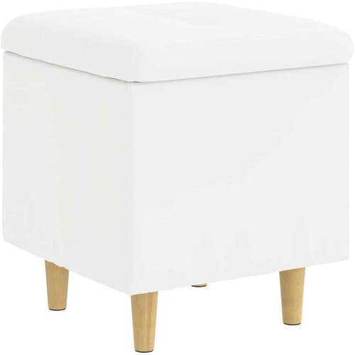  Otoman za pohranu Bijeli 40 x 40 x 45 cm Umjetna koža - Bijeli 40 cm Umjetna koža Slike