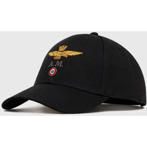 Aeronautica Militare Pamučna kapa sa šiltom boja: crna, s aplikacijom