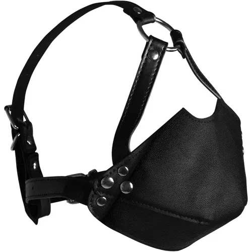 Ouch! Head Harness with Mouth Cover and Breathable Ball Gag Black