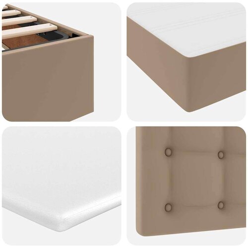  Krevet s od storage s madracem Kapućino 140 x 200 cm Lažna koža Slike