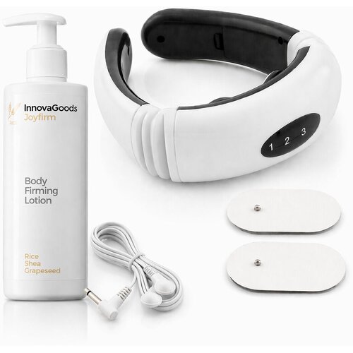 Paket elektromagnetski masažer za vrat i leđa i učvr&amp;scaron;ćujući losion za tijelo Rice Joyfirm 250 ml InnovaGoods Slike