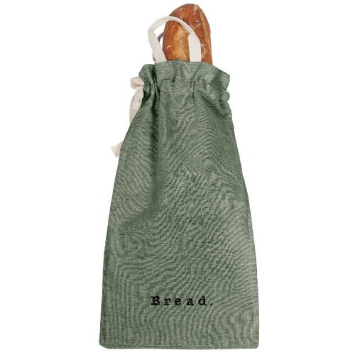 Really Nice Things Vreča za kruh z me&amp;scaron;anico lanu Bag Green Moss, vi&amp;scaron;ina 42 cm Slike