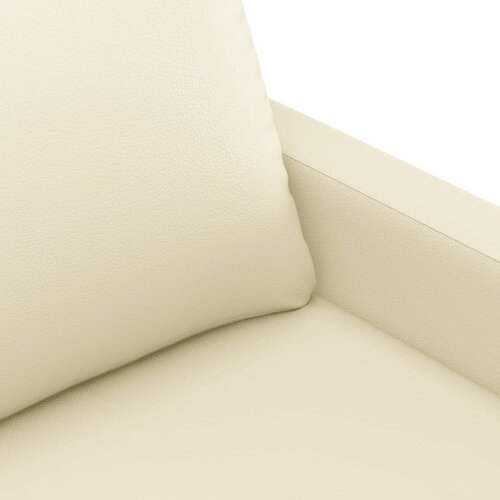  4-dijelni set sofa s jastucima krem od umjetne kože Slike