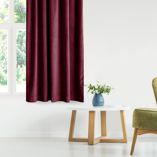 Restilo Bordo rdeča žametna zavesa za delno zatemnitev 140x245 cm Eyelets &amp;ndash; Slike