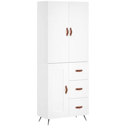  Visoka komoda bijela 69,5x34x180 cm konstruirano drvo Slike