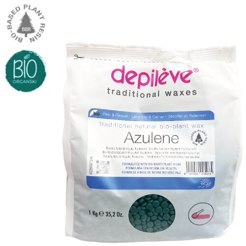 Depilève azulen topli vosak za depilaciju &ndash; 1 kg u perlama &ndash; bio Cene
