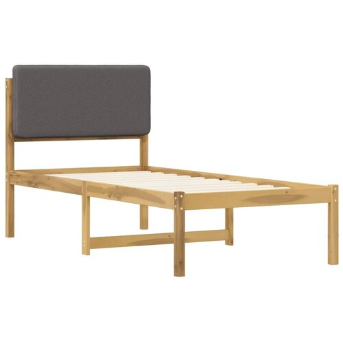  Krevetni okvir s tapiciranim uzglavljem - Bijelo prana i svijetlosiva 90 x 200 cm Slike