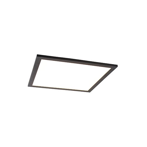QAZQA Stropna svetilka črna 40 cm z LED z daljinskim upravljalnikom - Liv Slike