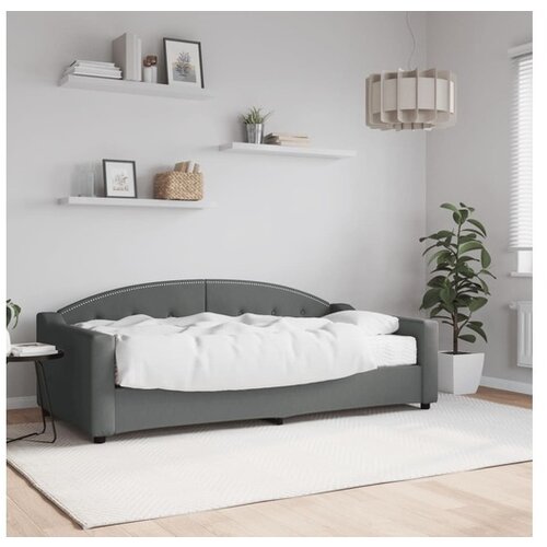 vidaXL Dnevna postelja z vzmetnico temno siva 90x190 cm blag Cene