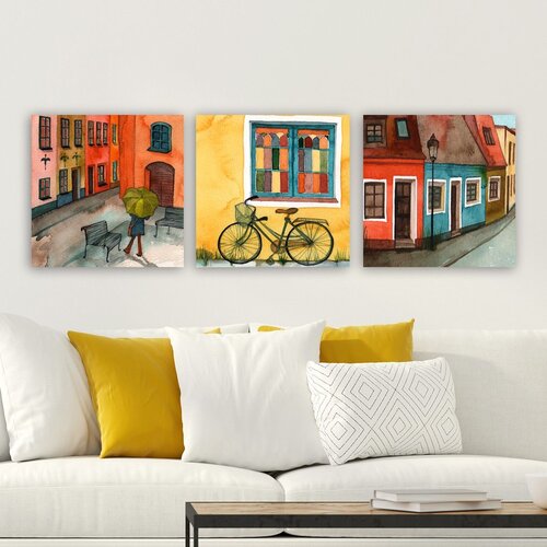 Wallity DRPRC18 multicolor decorative canvas painting (3 pieces) Cene