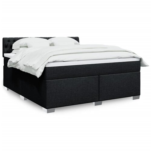 vidaXL Box spring postelja z vzmetnico črna 180x200 cm blago Cene