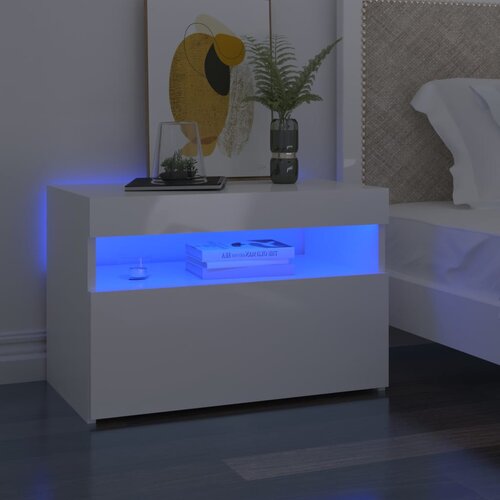 vidaXL noćni ormarić s LED svjetlima 2 kom sjajni bijeli 60x35x40 cm Cijene