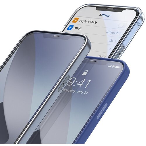Baseus 2x Kaljeno staklo na cijelom ekranu 0,25 mm s okvirom za iPhone 12 mini Slike