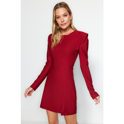 Trendyol Claret Red Crescent Woven Dress with Pads Cene