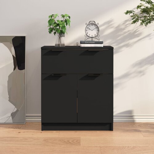 vidaXL Komoda črna 60x30x70 cm konstruiran les Cene